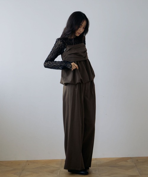 archives(アルシーヴ)の「【ONかわ】バルーンペプラムビスチェ×スラックスSET(パンツドレス・レディース・BROWN/BLACK・MEDIUM)」の22枚目の写真