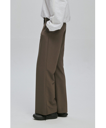 SIDE SLIT SEMI BOOTS CUT SLACKS (KHAKI-BROWN)