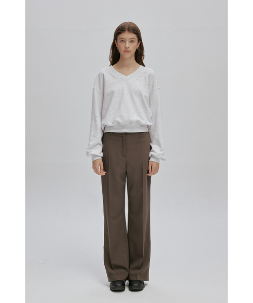 AFTERHOURS(アフターアワーズ)の「SIDE SLIT SEMI BOOTS CUT SLACKS (KHAKI-BROWN)(スラックス・レディース・その他・SMALL/MEDIUM)」の3枚目の写真