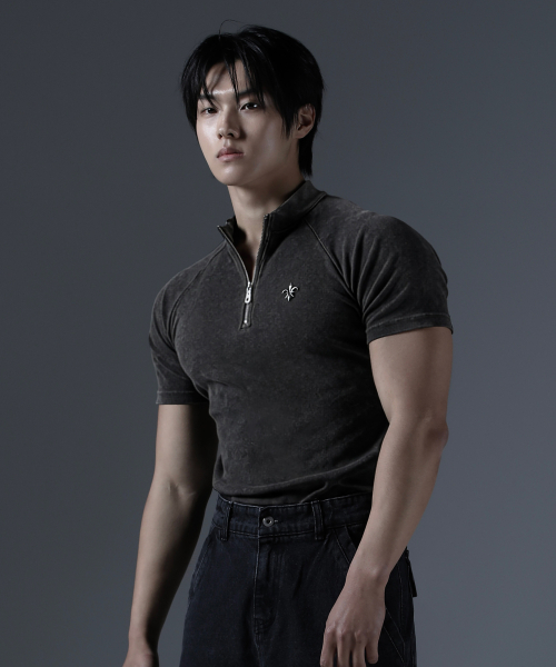 CARMID（カミド）の「アンティーク半ジップ半袖 [チャコール]（Tシャツ/カットソー・メンズ・その他・1/2/3）」の5枚目の写真