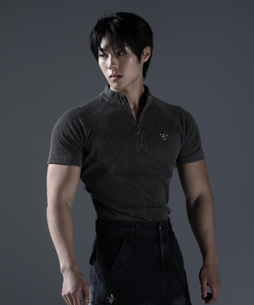 CARMID（カミド）の「アンティーク半ジップ半袖 [チャコール]（Tシャツ/カットソー・メンズ・その他・1/2/3）」の7枚目の写真