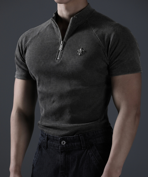 CARMID（カミド）の「アンティーク半ジップ半袖 [チャコール]（Tシャツ/カットソー・メンズ・その他・1/2/3）」の9枚目の写真