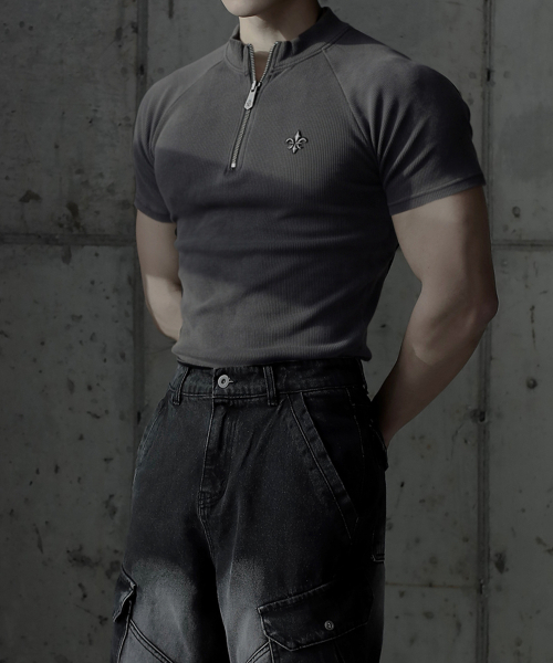 CARMID（カミド）の「アンティーク半ジップ半袖 [チャコール]（Tシャツ/カットソー・メンズ・その他・1/2/3）」の11枚目の写真