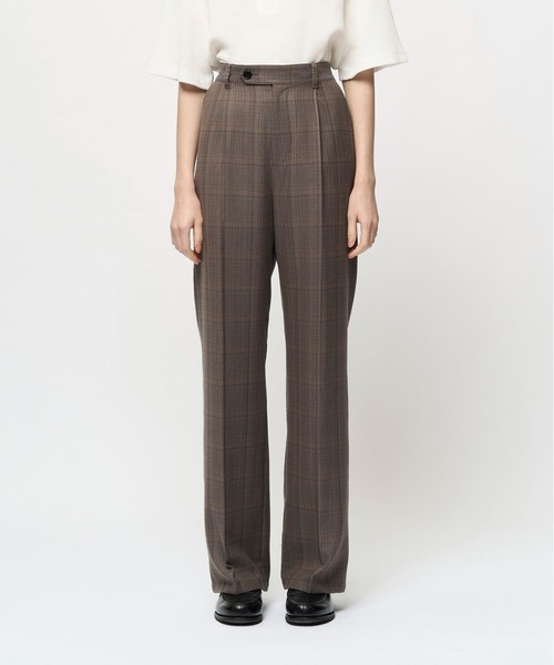 Juha(ユハ)の「CHECK STRAIGHT PANTS(スラックス・メンズ・ベージュ・2/3/4)」の1枚目の写真