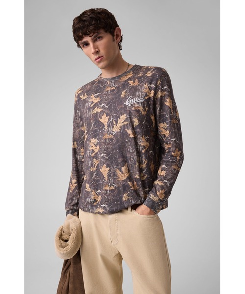 GUESS JEANS（ゲスジーンズ）の「GUESS JEANS Jean Co. LS Tee Tシャツ 長袖 ロンT（Tシャツ/カットソー・メンズ・グリーン系カモフラージュ・LARGE/MEDIUM/SMALL/XX-LARGE/X-LARGE）」の5枚目の写真