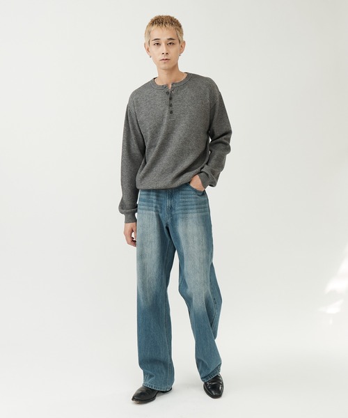 SINSS（シンス）の「Washed straight denim / ウォッシュストレートデニム（デニムパンツ・メンズ・ブルー/インディゴブルー/ブラック・LARGE/MEDIUM/SMALL/X-SMALL）」の4枚目の写真