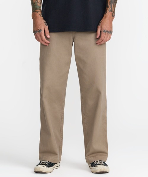 RVCA(ルーカ)の「RVCA メンズ BIG RVCA CHINO PANT ロングパンツ 【2026年秋冬モデル】/ルーカコットンポリワイドチノパンツ(その他パンツ・メンズ・ブラック/ブラック系その他・34inch/32inch/30inch)」の1枚目の写真