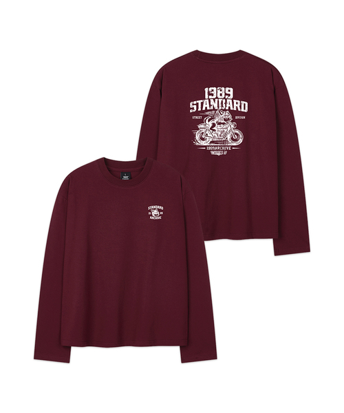 1989STANDARD(1989スタンダード)の「RIDING DOG 1989 クロップドロングスリーブ(SKLSTD-0261)(Tシャツ/カットソー・メンズ・バーガンディー/ブラック/ライトグレー/ホワイト・MEDIUM/LARGE/X-LARGE)」の4枚目の写真