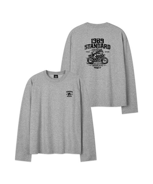 1989STANDARD(1989スタンダード)の「RIDING DOG 1989 クロップドロングスリーブ(SKLSTD-0261)(Tシャツ/カットソー・メンズ・バーガンディー/ブラック/ライトグレー/ホワイト・MEDIUM/LARGE/X-LARGE)」の3枚目の写真