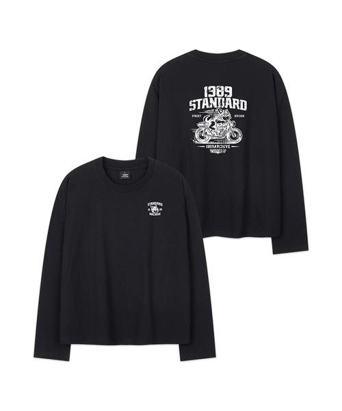 1989STANDARD(1989スタンダード)の「RIDING DOG 1989 クロップドロングスリーブ(SKLSTD-0261)(Tシャツ/カットソー・メンズ・バーガンディー/ブラック/ライトグレー/ホワイト・MEDIUM/LARGE/X-LARGE)」の1枚目の写真