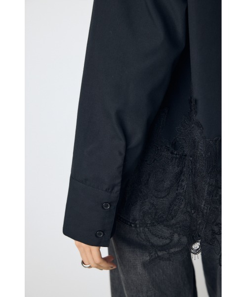 AZUL by moussy(アズールバイマウジー)の「レースドッキングシャツ 秋服 冬服 春服 無地 ストライプ オケージョン(シャツ/ブラウス・レディース・ストライプ/オフホワイト/ブラック・FREE)」の22枚目の写真