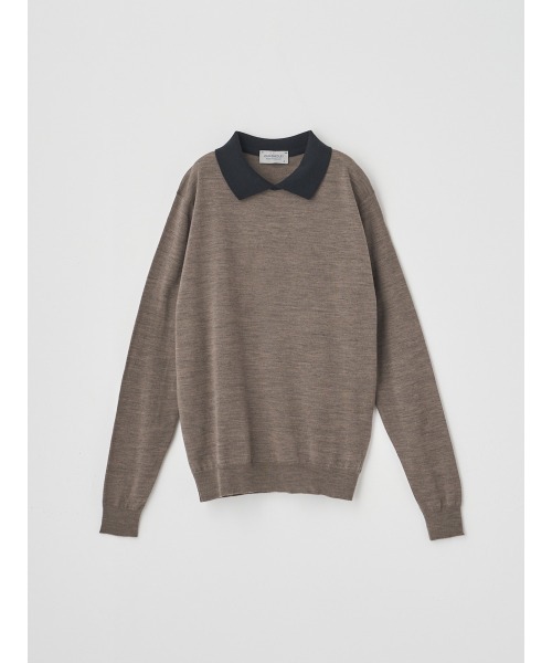 JOHN SMEDLEY(ジョンスメドレー)の「バイカラークレリック長袖ニットポロシャツ(ポロシャツ・レディース・その他・S/M)」の2枚目の写真