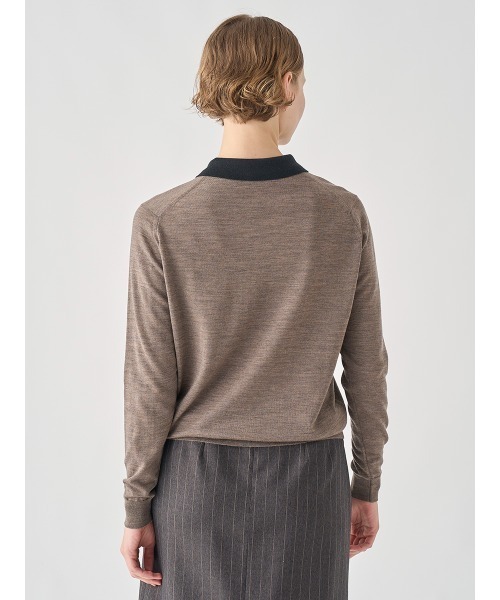 JOHN SMEDLEY(ジョンスメドレー)の「バイカラークレリック長袖ニットポロシャツ(ポロシャツ・レディース・その他・S/M)」の5枚目の写真