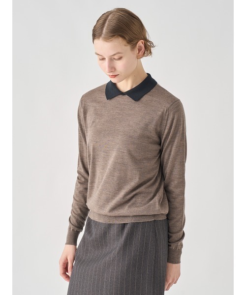 JOHN SMEDLEY(ジョンスメドレー)の「バイカラークレリック長袖ニットポロシャツ(ポロシャツ・レディース・その他・S/M)」の7枚目の写真