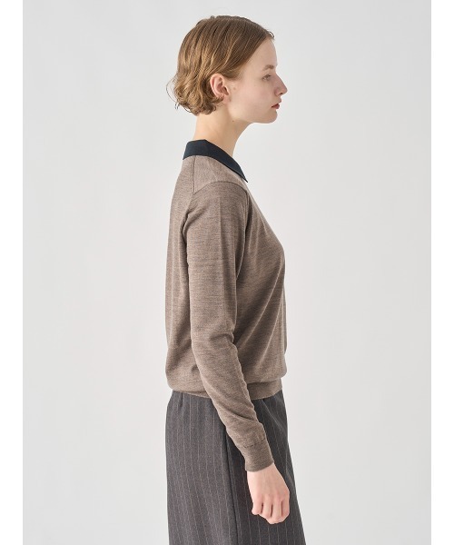 JOHN SMEDLEY(ジョンスメドレー)の「バイカラークレリック長袖ニットポロシャツ(ポロシャツ・レディース・その他・S/M)」の8枚目の写真