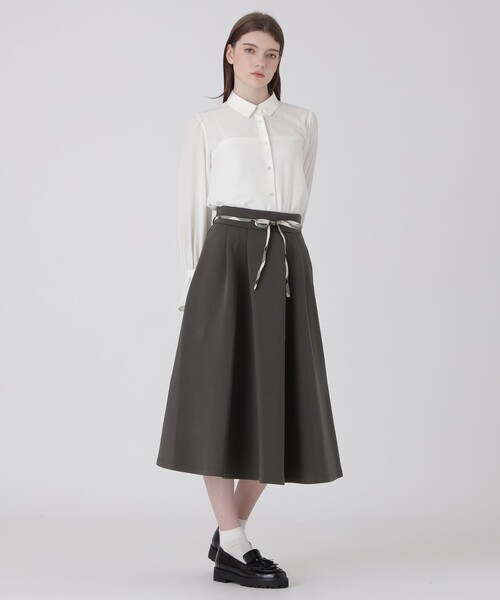 BLUE LABEL CRESTBRIDGE(ブルーレーベルクレストブリッジ)の「ダンボールフレアスカート(スカート・レディース・チャコールグレー/ブラック・36/38)」の16枚目の写真