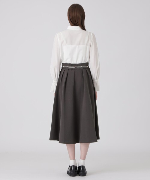 BLUE LABEL CRESTBRIDGE(ブルーレーベルクレストブリッジ)の「ダンボールフレアスカート(スカート・レディース・チャコールグレー/ブラック・36/38)」の18枚目の写真