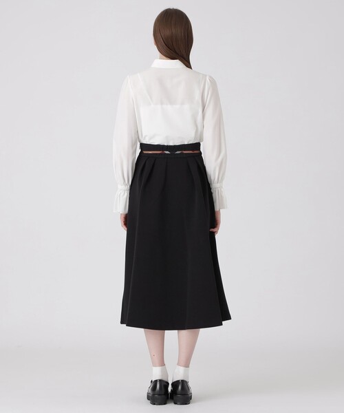 BLUE LABEL CRESTBRIDGE(ブルーレーベルクレストブリッジ)の「ダンボールフレアスカート(スカート・レディース・チャコールグレー/ブラック・36/38)」の5枚目の写真