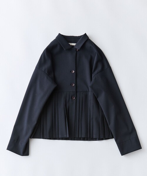 conges payes ADIEU TRISTESSE(コンジェ ペイエ アデュートリステス)の「プリーツジャケットブラウス(シャツ/ブラウス・レディース・ネイビー/チェック・38)」の1枚目の写真