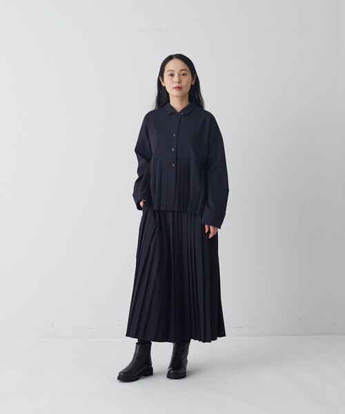 conges payes ADIEU TRISTESSE(コンジェ ペイエ アデュートリステス)の「プリーツジャケットブラウス(シャツ/ブラウス・レディース・ネイビー/チェック・38)」の4枚目の写真
