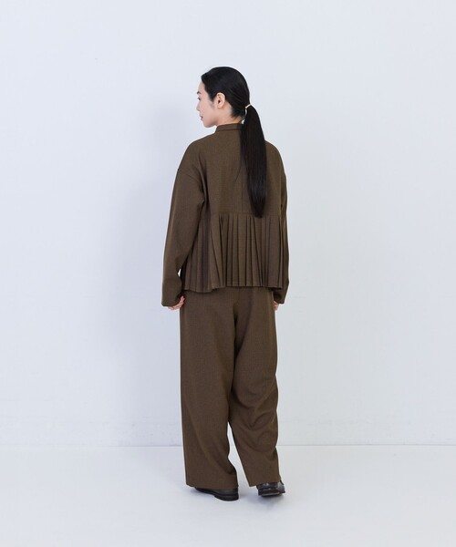 conges payes ADIEU TRISTESSE(コンジェ ペイエ アデュートリステス)の「プリーツジャケットブラウス(シャツ/ブラウス・レディース・ネイビー/チェック・38)」の12枚目の写真
