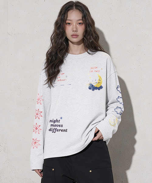 ARTISTWEAR(アーティストウェア)の「ナイトムーブ 長袖Tシャツ(Tシャツ/カットソー・レディース・ホワイト/ブラック・MEDIUM/LARGE/X-LARGE/XX-LARGE)」の2枚目の写真
