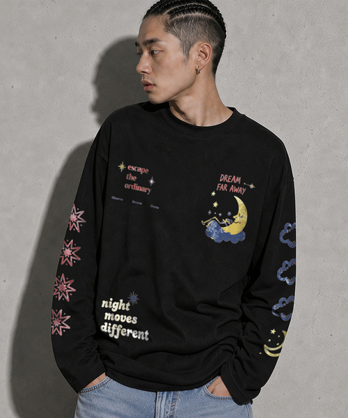 ARTISTWEAR(アーティストウェア)の「ナイトムーブ 長袖Tシャツ(Tシャツ/カットソー・レディース・ホワイト/ブラック・MEDIUM/LARGE/X-LARGE/XX-LARGE)」の1枚目の写真