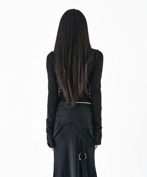 Melviianne(メルヴィアンヌ)の「Sneer knit panel tops(シャツ/ブラウス・レディース・Black/Beige・MEDIUM/SMALL)」の6枚目の写真