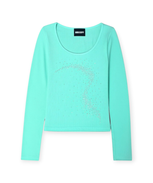 BORN SLIPPY(ボーンスリッピー)の「フューチャーウェーブ リブ長袖Tシャツ(ミント)(Tシャツ/カットソー・レディース・その他・FREE)」の4枚目の写真
