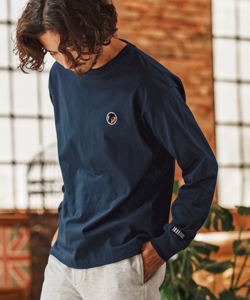 felkod(フィルコッド)の「mlt5863- USA Cotton Barcode Patch Long Sleeve Tee ロングスリーブTシャツ(F26F240)(Tシャツ/カットソー・メンズ・ネイビー/ホワイト/ブラック・L/M/S/XL)」の3枚目の写真