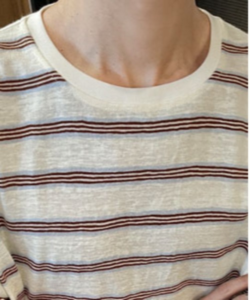 DOUBLE STEAL(ダブルスティール)の「DS細ボーダークルーネックロンT(Tシャツ/カットソー・メンズ・ブルー/ブラック・MEDIUM/LARGE/X-LARGE)」の9枚目の写真