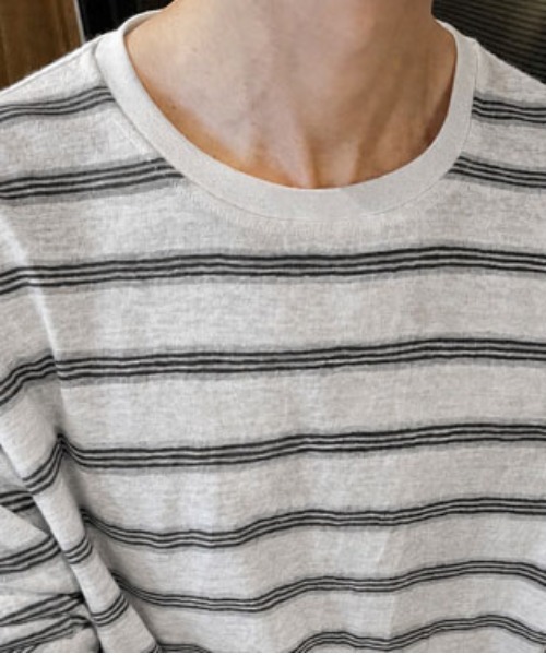 DOUBLE STEAL(ダブルスティール)の「DS細ボーダークルーネックロンT(Tシャツ/カットソー・メンズ・ブルー/ブラック・MEDIUM/LARGE/X-LARGE)」の5枚目の写真