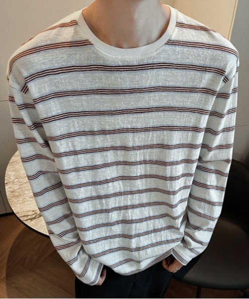 DOUBLE STEAL(ダブルスティール)の「DS細ボーダークルーネックロンT(Tシャツ/カットソー・メンズ・ブルー/ブラック・MEDIUM/LARGE/X-LARGE)」の7枚目の写真