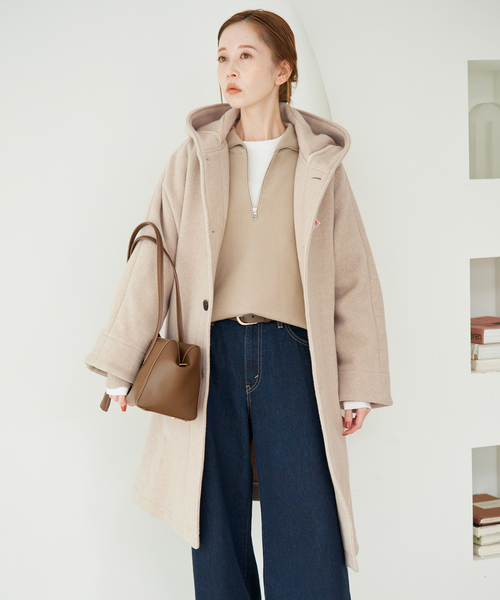 DANTON（ダントン）の「DANTON/ダントン HOODED  LONG COAT DT-A0708（その他アウター・レディース・ベージュ/ネイビー・SMALL）」の8枚目の写真