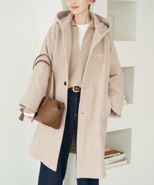 DANTON（ダントン）の「DANTON/ダントン HOODED  LONG COAT DT-A0708（その他アウター・レディース・ベージュ/ネイビー・SMALL）」の10枚目の写真
