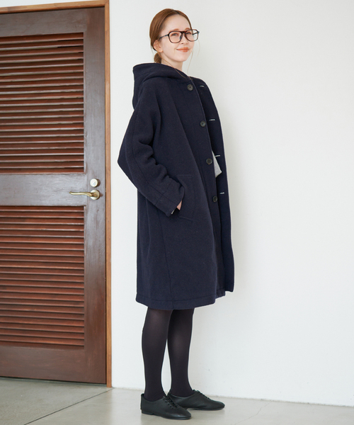 DANTON（ダントン）の「DANTON/ダントン HOODED  LONG COAT DT-A0708（その他アウター・レディース・ベージュ/ネイビー・SMALL）」の11枚目の写真