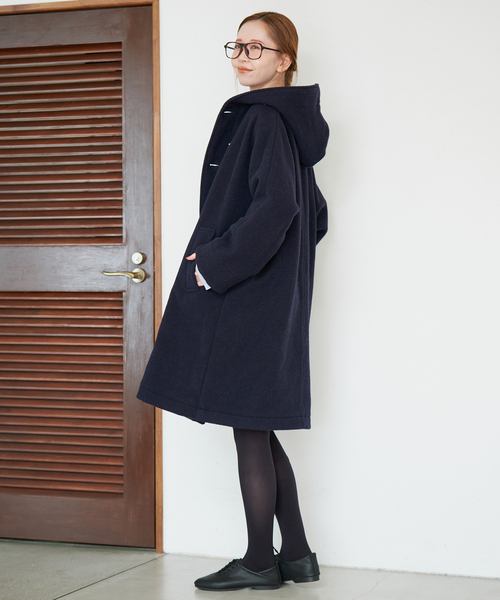 DANTON（ダントン）の「DANTON/ダントン HOODED  LONG COAT DT-A0708（その他アウター・レディース・ベージュ/ネイビー・SMALL）」の12枚目の写真