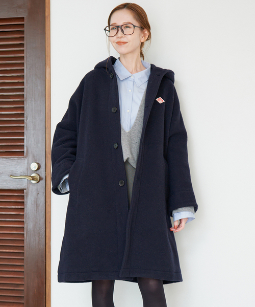 DANTON（ダントン）の「DANTON/ダントン HOODED  LONG COAT DT-A0708（その他アウター・レディース・ベージュ/ネイビー・SMALL）」の14枚目の写真