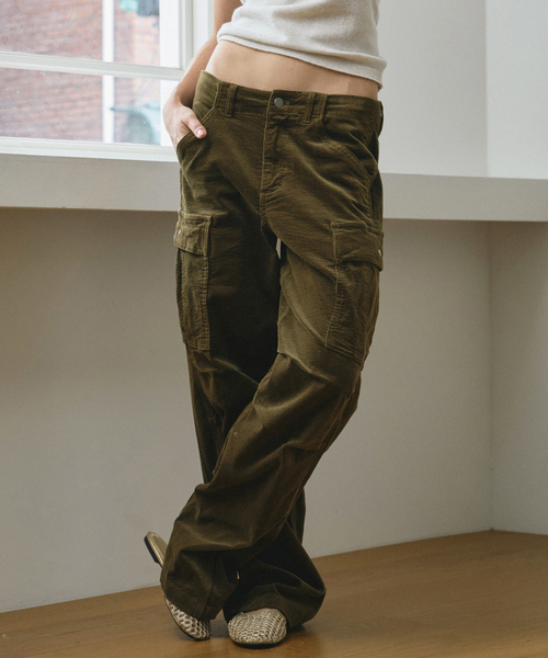 AENE(エイネ)の「ローライズカーゴコーデュロイパンツ(ブラウン)(その他パンツ・レディース・カーキオリーブ/ブラウン・SMALL/MEDIUM/LARGE)」の1枚目の写真