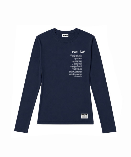 SEW-B（ソービー）の「セミクロップド SE.WINGS 長袖Tシャツ [ネイビー]（Tシャツ/カットソー・レディース・その他・FREE）」の4枚目の写真