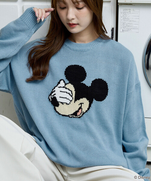 PUBLUX(パブリュクス)の「PUBLUX/パブリュクス Mickey Mouse/ミッキーマウス/フェイス ニット 限定展開(ニット/セーター・メンズ・イエロー/グレー/ブラウン/サックスブルー・LARGE/MEDIUM/SMALL)」の12枚目の写真