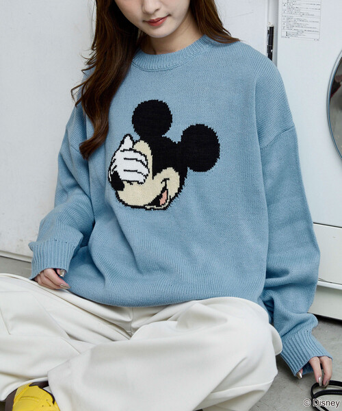 PUBLUX(パブリュクス)の「PUBLUX/パブリュクス Mickey Mouse/ミッキーマウス/フェイス ニット 限定展開(ニット/セーター・メンズ・イエロー/グレー/ブラウン/サックスブルー・LARGE/MEDIUM/SMALL)」の13枚目の写真
