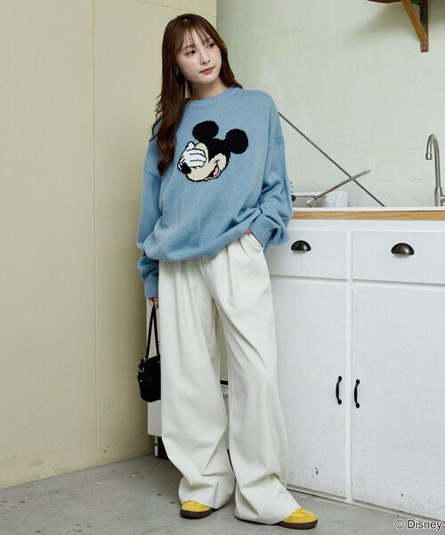 PUBLUX(パブリュクス)の「PUBLUX/パブリュクス Mickey Mouse/ミッキーマウス/フェイス ニット 限定展開(ニット/セーター・メンズ・イエロー/グレー/ブラウン/サックスブルー・LARGE/MEDIUM/SMALL)」の15枚目の写真