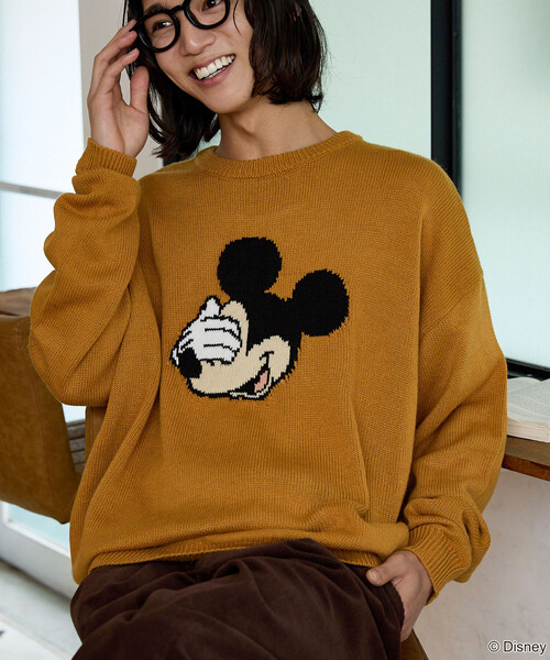 PUBLUX(パブリュクス)の「PUBLUX/パブリュクス Mickey Mouse/ミッキーマウス/フェイス ニット 限定展開(ニット/セーター・メンズ・イエロー/グレー/ブラウン/サックスブルー・LARGE/MEDIUM/SMALL)」の20枚目の写真