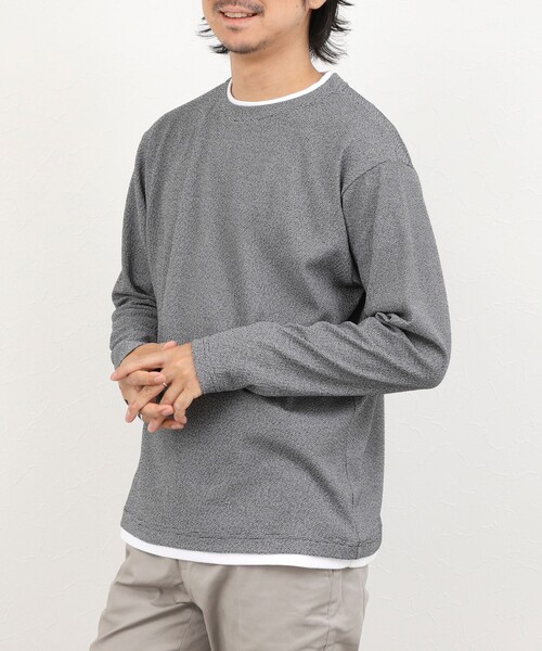 NOLLEY’S(ノーリーズ)の「リンクスダブルカラー LS Tee 26AW(Tシャツ/カットソー・メンズ・ネイビー/ホワイト/グレー・S/M/L/XL)」の2枚目の写真