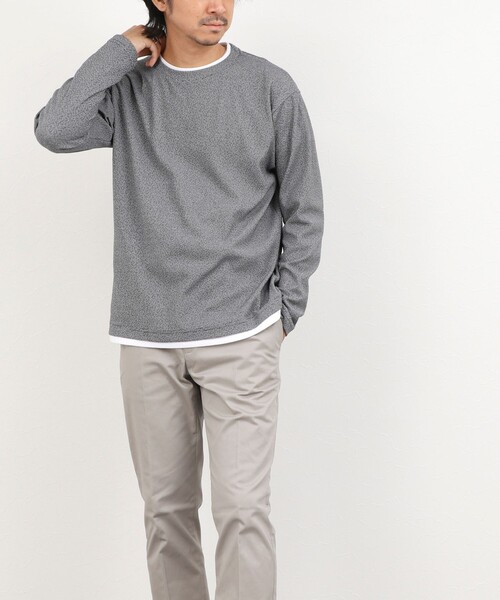 NOLLEY’S(ノーリーズ)の「リンクスダブルカラー LS Tee 26AW(Tシャツ/カットソー・メンズ・ネイビー/ホワイト/グレー・S/M/L/XL)」の16枚目の写真