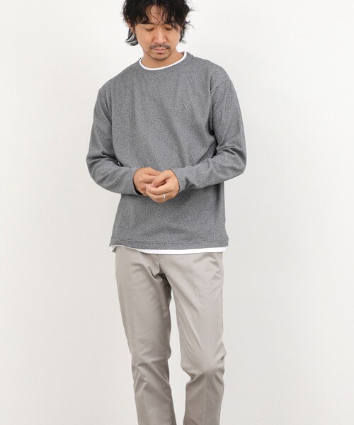 NOLLEY’S(ノーリーズ)の「リンクスダブルカラー LS Tee 26AW(Tシャツ/カットソー・メンズ・ネイビー/ホワイト/グレー・S/M/L/XL)」の17枚目の写真