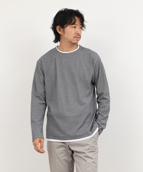 NOLLEY’S(ノーリーズ)の「リンクスダブルカラー LS Tee 26AW(Tシャツ/カットソー・メンズ・ネイビー/ホワイト/グレー・S/M/L/XL)」の18枚目の写真