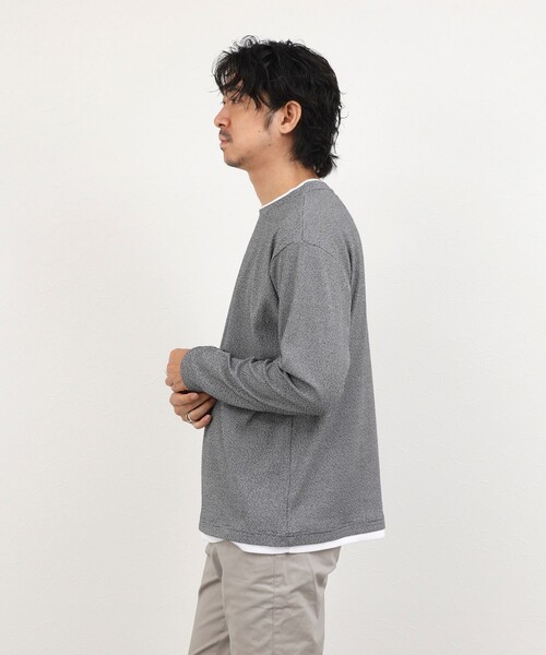 NOLLEY’S(ノーリーズ)の「リンクスダブルカラー LS Tee 26AW(Tシャツ/カットソー・メンズ・ネイビー/ホワイト/グレー・S/M/L/XL)」の20枚目の写真