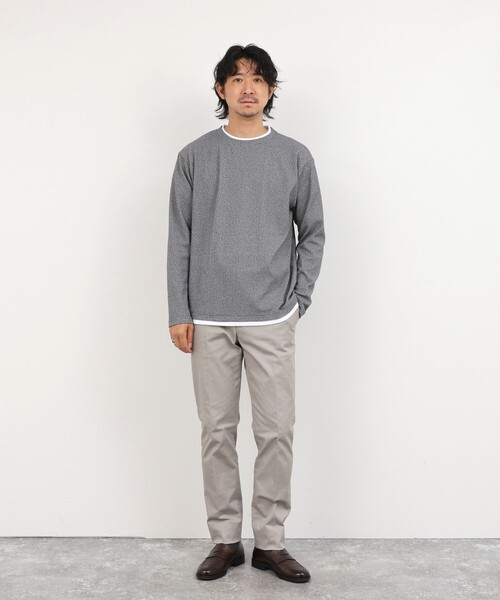 NOLLEY’S(ノーリーズ)の「リンクスダブルカラー LS Tee 26AW(Tシャツ/カットソー・メンズ・ネイビー/ホワイト/グレー・S/M/L/XL)」の5枚目の写真